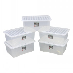 Wham Crystal Plastic Storage Box & Lid Size 14 (45 Litre)